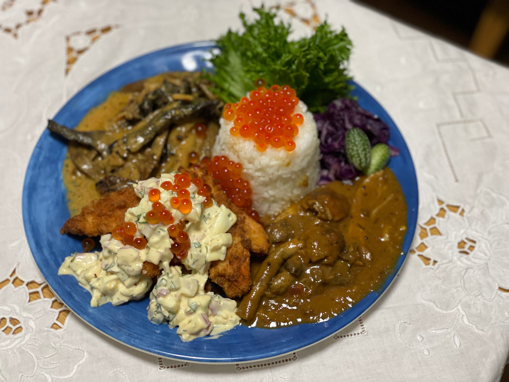 レシピ『溢れるいくらのサーモンフライカレー』