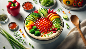 冬の贅沢：イクラ香る彩り野菜のクリームスープ