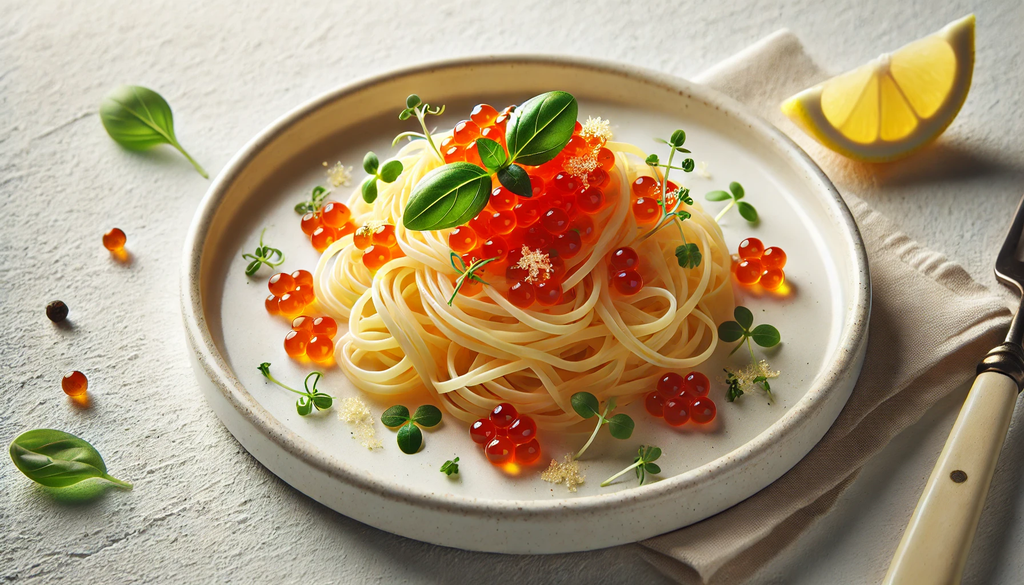 さっぱり贅沢：イクラとレモンの爽やか冷製パスタ